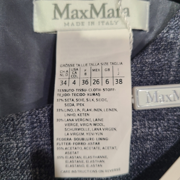 MaxMara NWT Jacket & Dress Blue Sleeveless Shift & Single Suit Silk Blend 4 - Picture 11 of 16